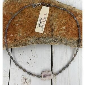 Peyote Bird Solar Quartz Labradorite Sterling Necklace J217